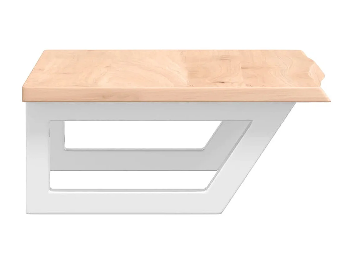 Meuble sous vasque murale acier et bois de chêne massif FR435141