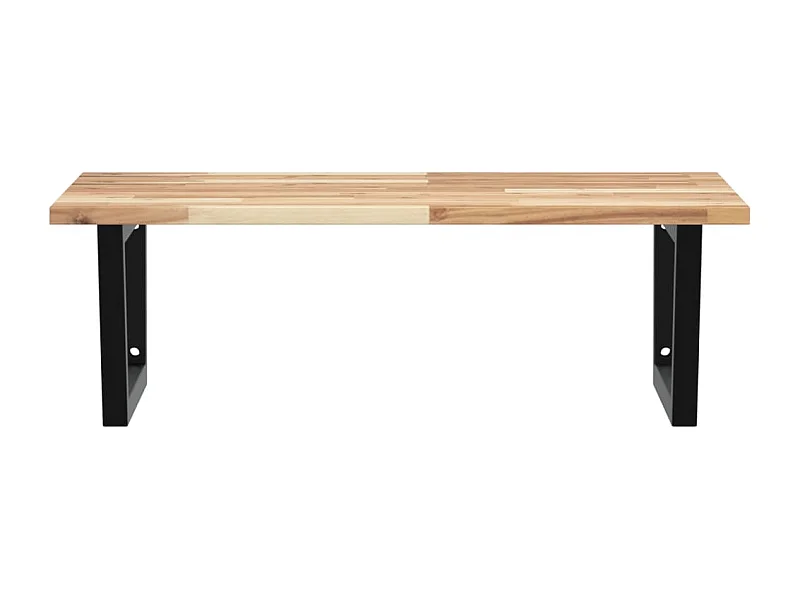 Estante de lavabo de pared acero y madera maciza de acacia ES948062