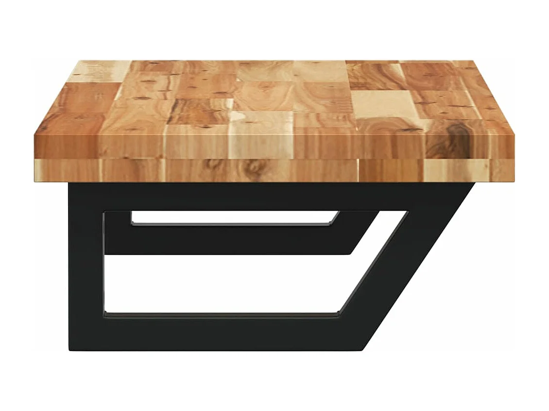 Meuble sous vasque murale acier et bois massif d'acacia FR216024