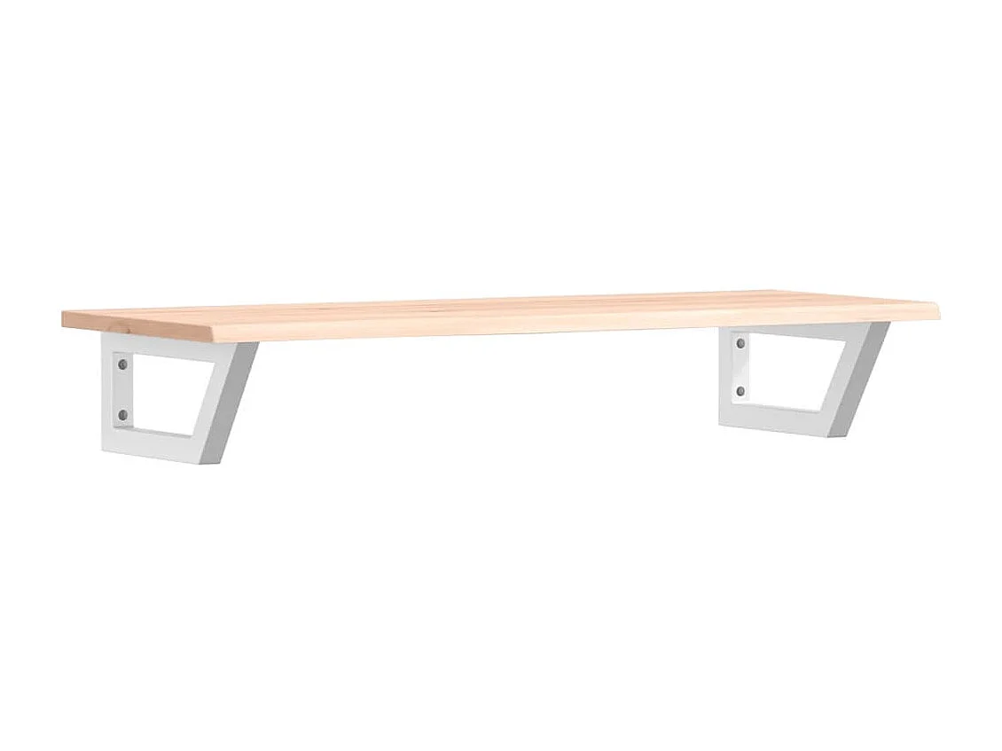 Meuble sous vasque murale acier et bois de chêne massif FR739751