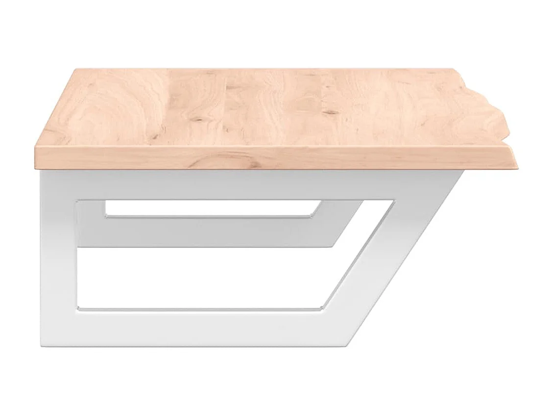 Meuble sous vasque murale acier et bois de chêne massif FR739751