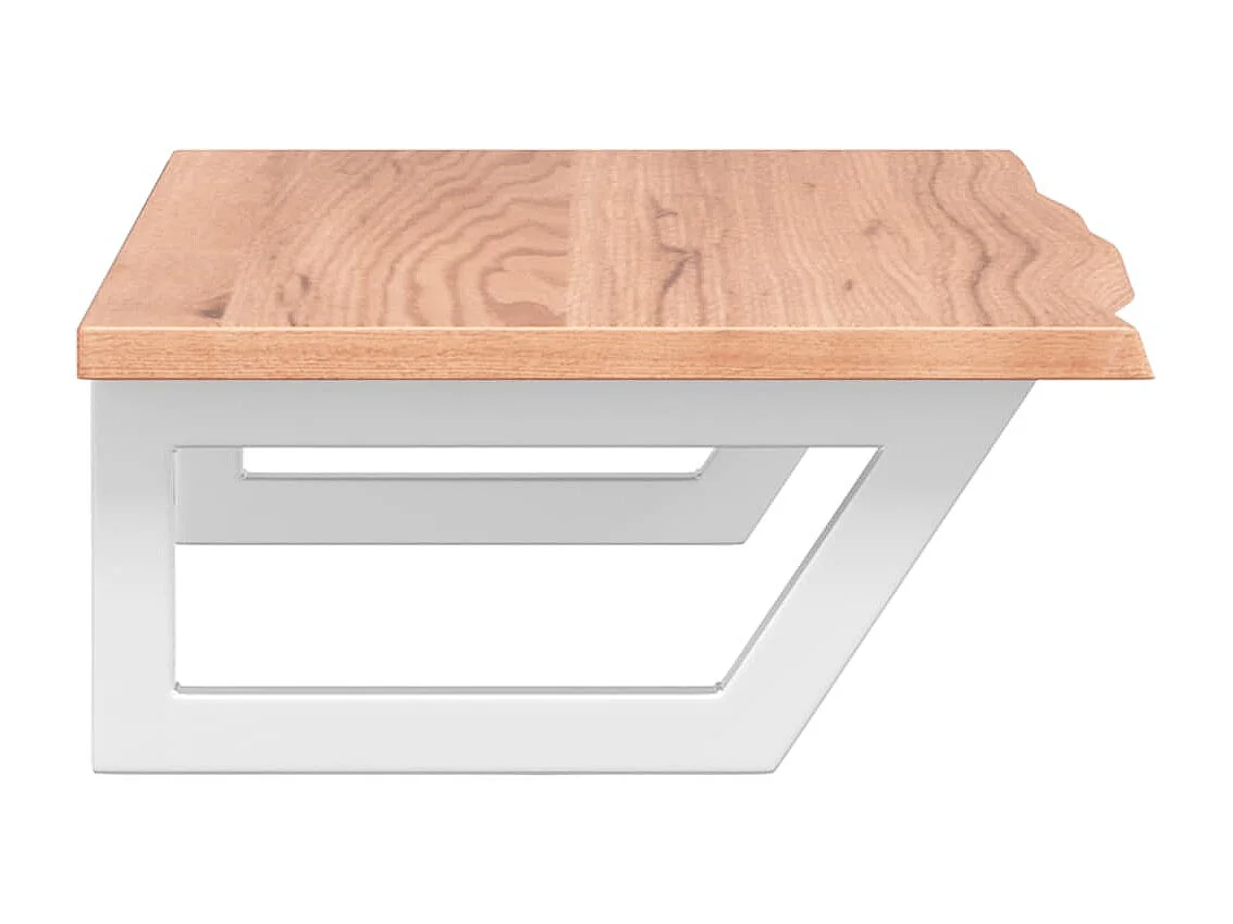 Prateleira de parede p/ lavatório aço/madeira carvalho maciça PT931785