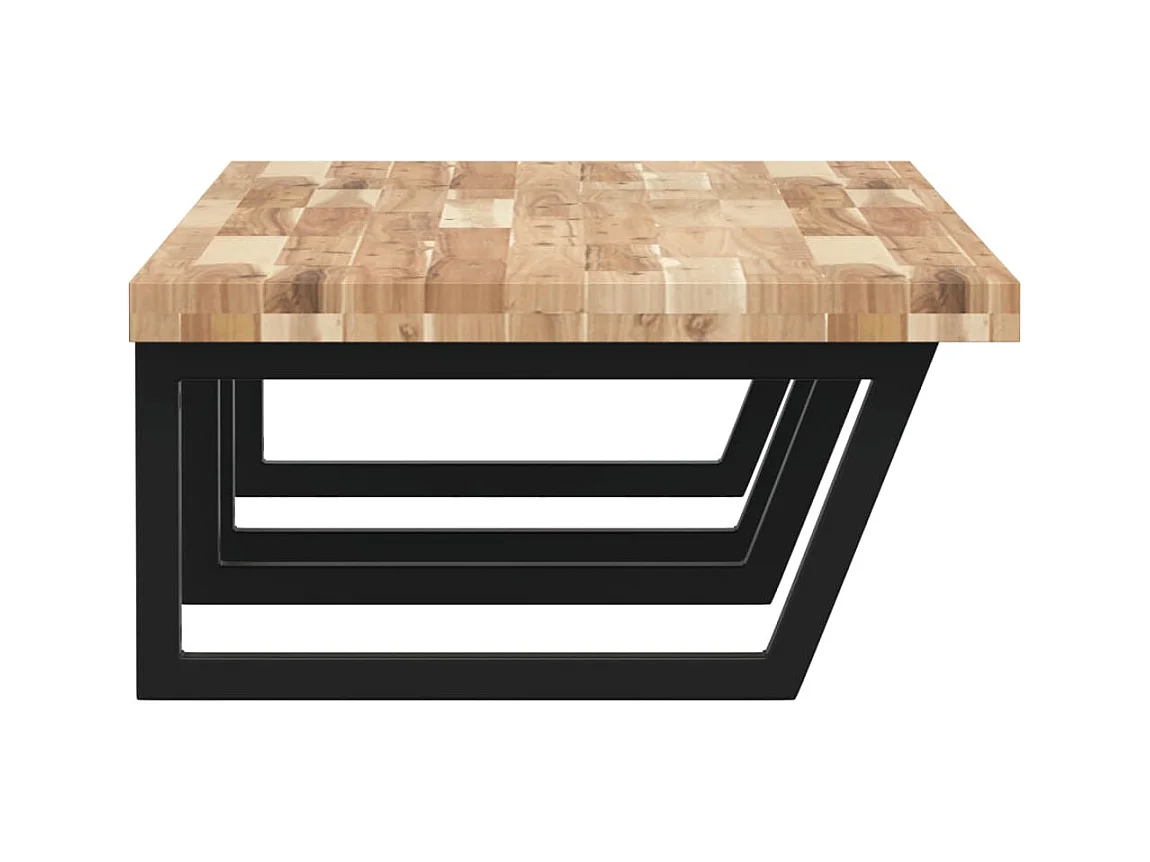 Meuble sous vasque murale acier et bois massif d'acacia FR392260