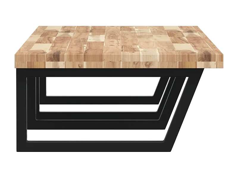 Meuble sous vasque murale acier et bois massif d'acacia FR392260