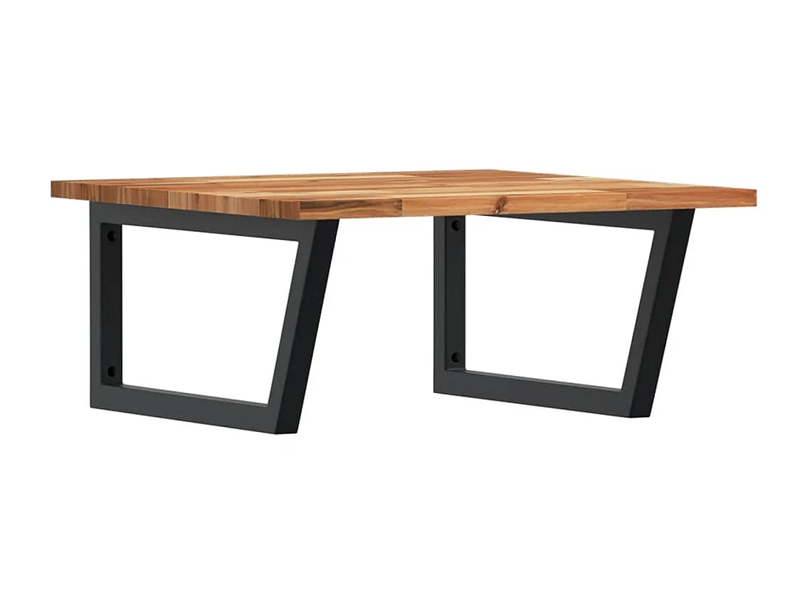 Meuble sous vasque murale acier et bois massif d'acacia FR749305