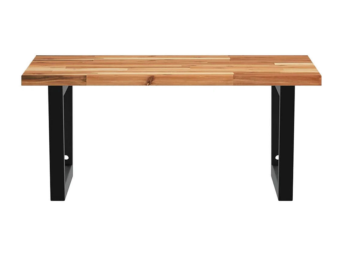 Meuble sous vasque murale acier et bois massif d'acacia FR749305