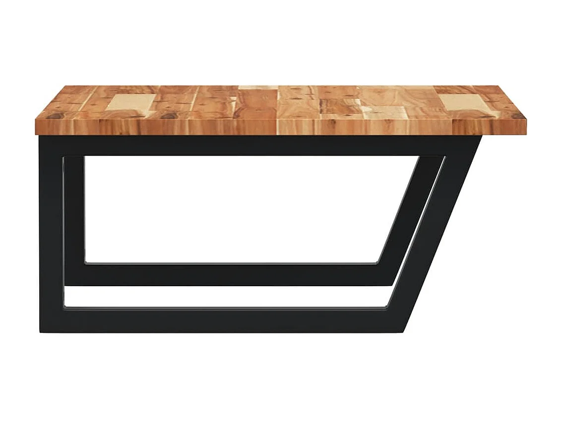 Meuble sous vasque murale acier et bois massif d'acacia FR749305