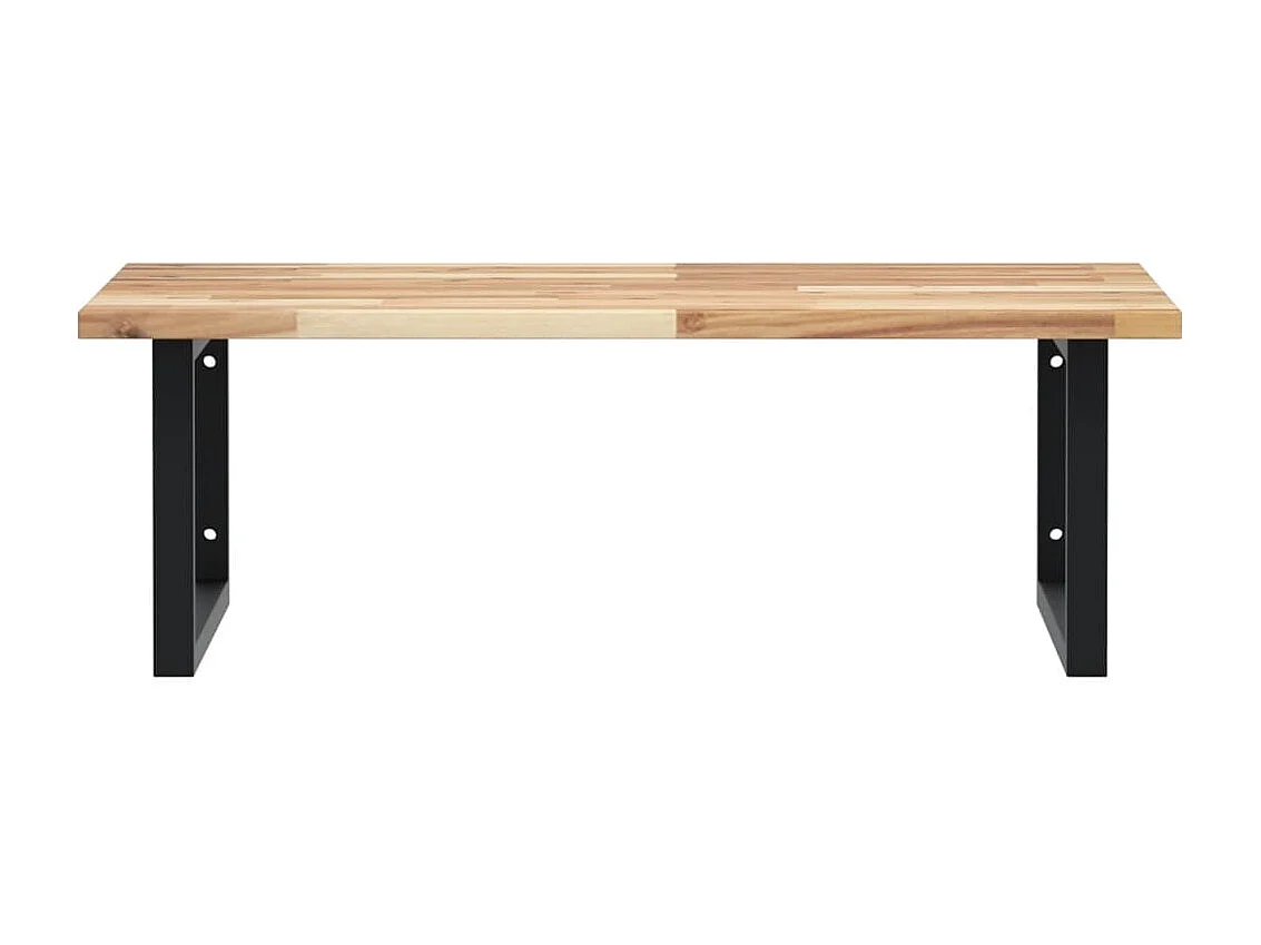 Meuble sous vasque murale acier et bois massif d'acacia FR182607