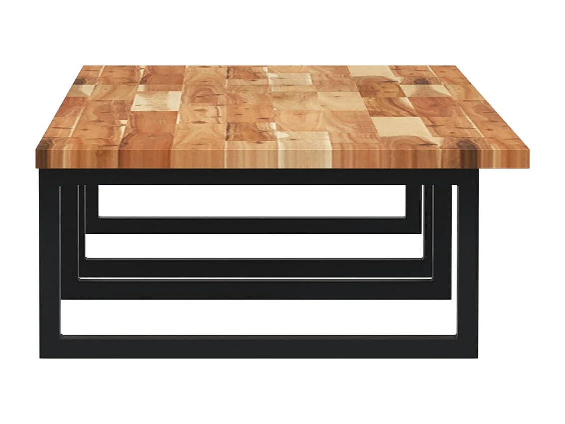 Meuble sous vasque murale acier et bois massif d'acacia FR992103