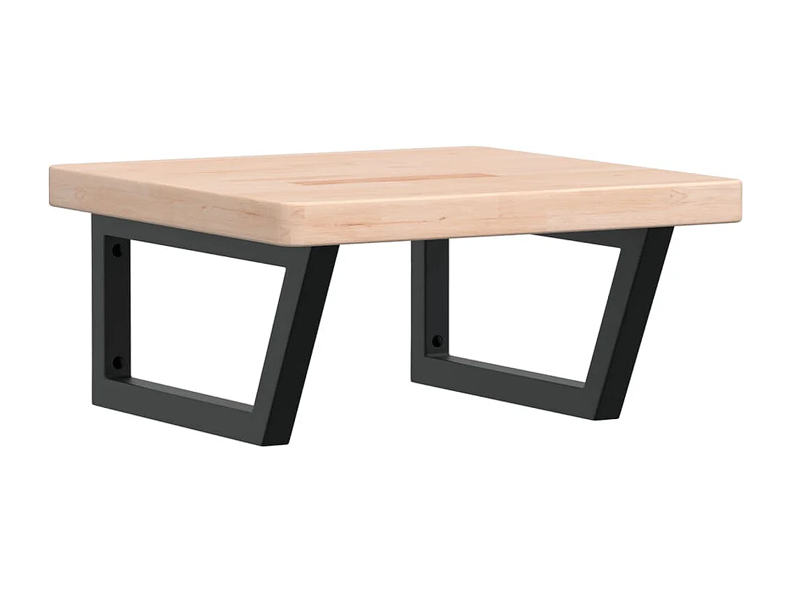 Meuble sous vasque murale acier et bois de chêne massif FR740092