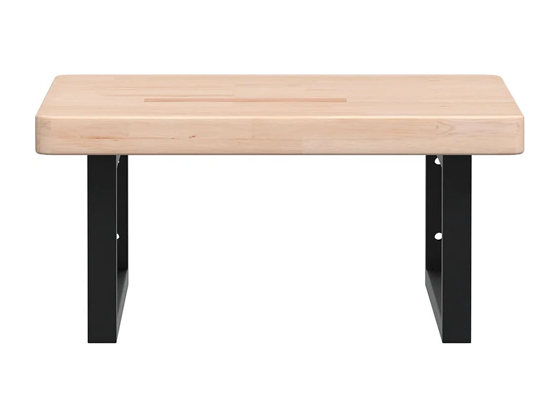 Meuble sous vasque murale acier et bois de chêne massif FR740092