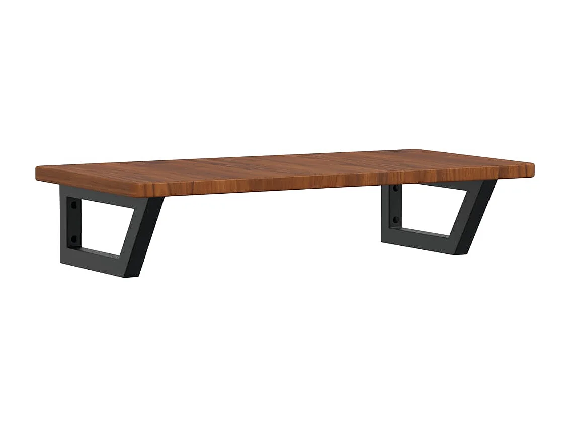 Estante de lavabo de pared de acero y madera maciza de roble ES617231