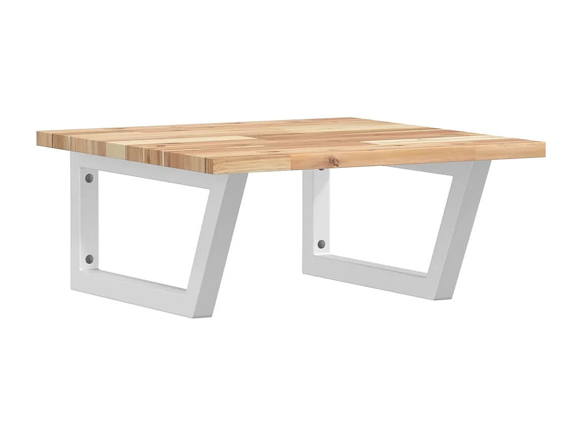 Meuble sous vasque murale acier et bois massif d'acacia FR773526