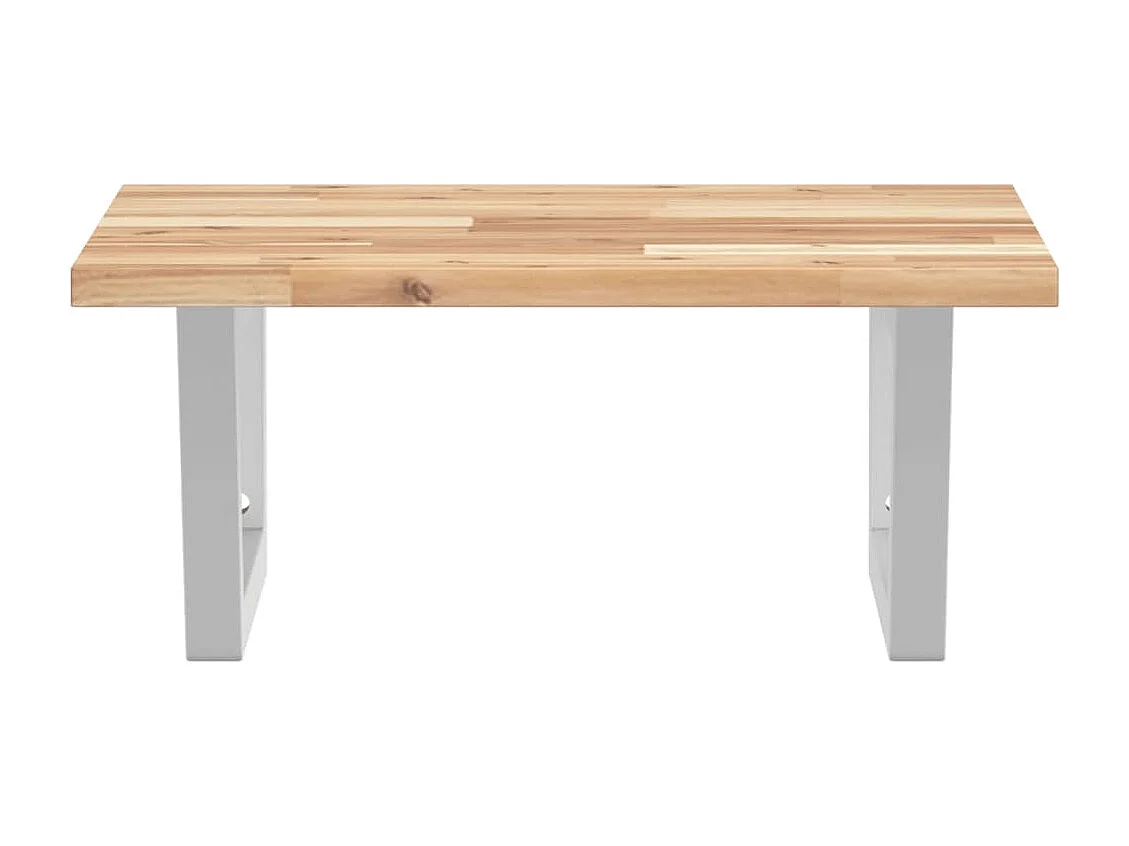 Meuble sous vasque murale acier et bois massif d'acacia FR773526