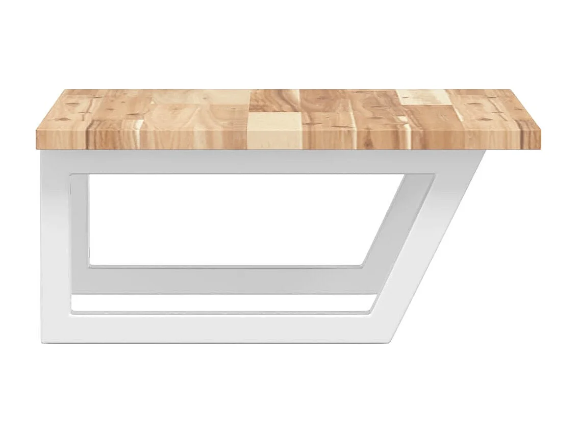 Meuble sous vasque murale acier et bois massif d'acacia FR773526