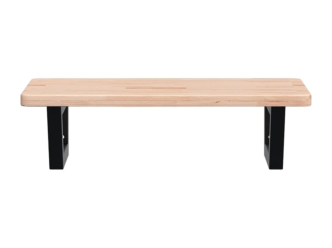 Estante de lavabo de pared de acero y madera maciza de roble ES663514