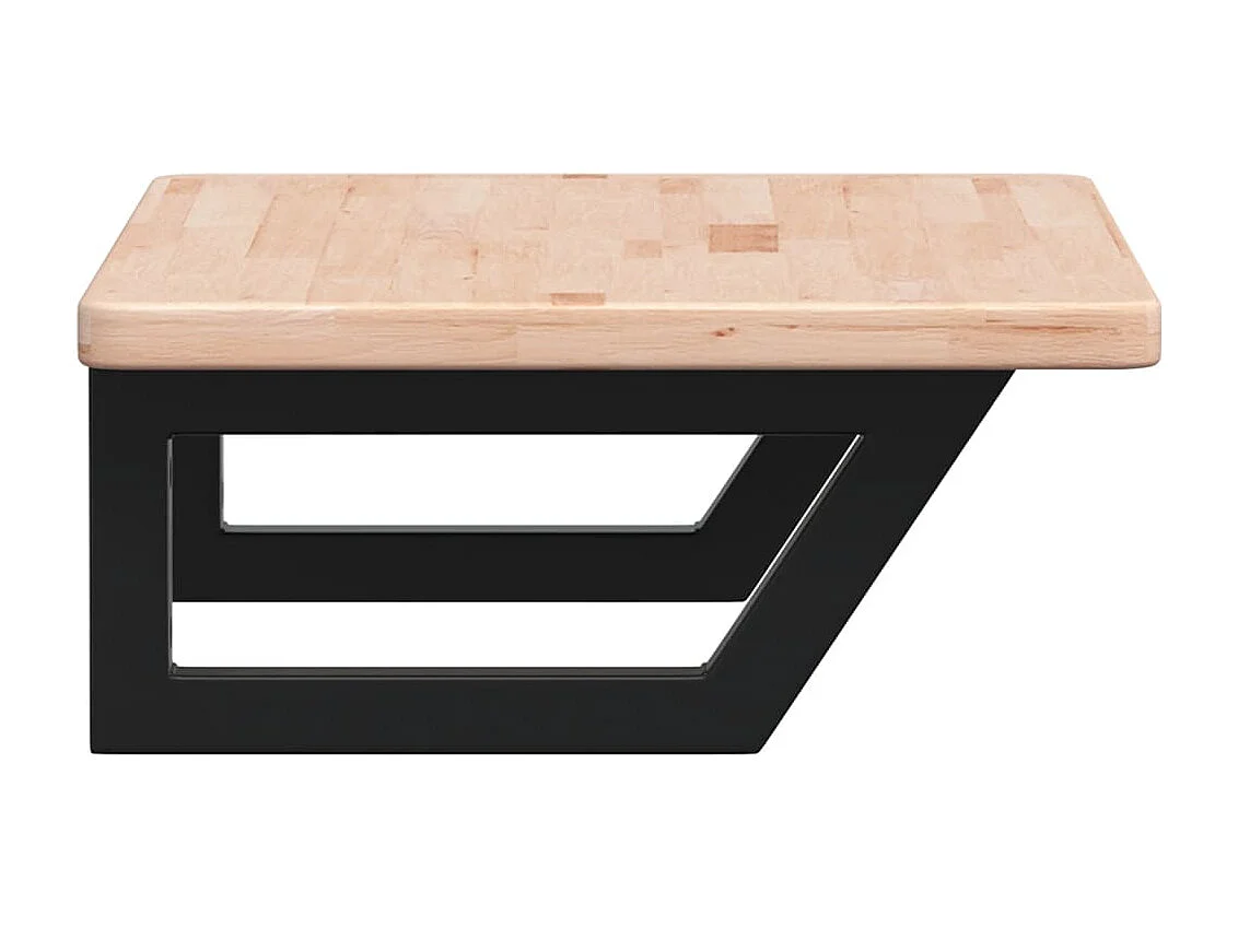 Estante de lavabo de pared de acero y madera maciza de roble ES663514