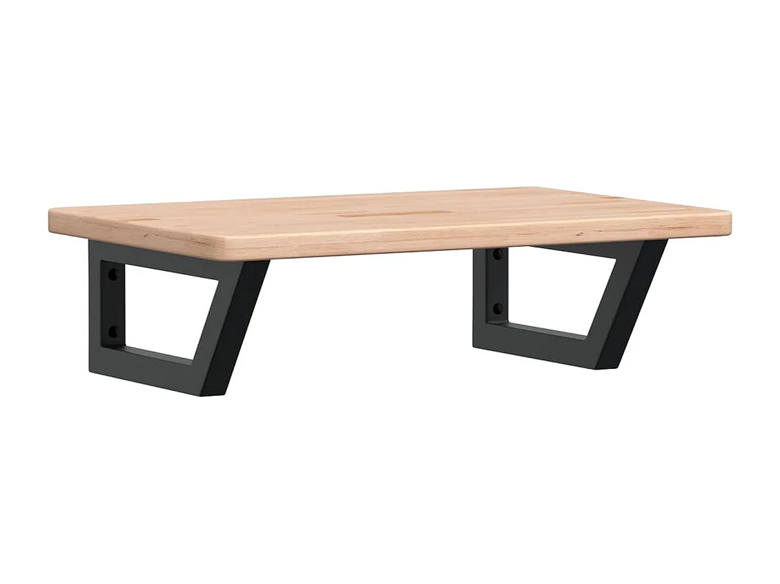 Meuble sous vasque murale acier et bois de chêne massif FR647083