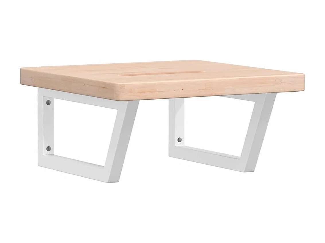 Prateleira de parede p/ lavatório aço/madeira carvalho maciça PT171252