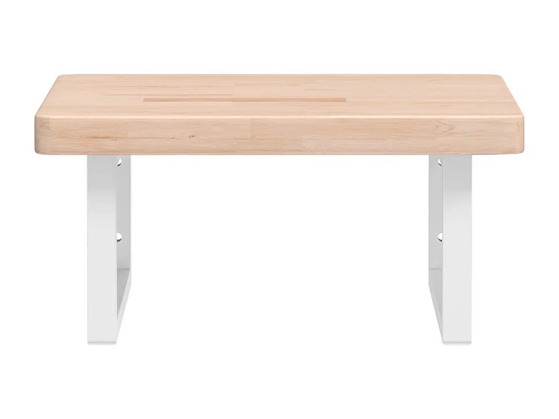 Meuble sous vasque murale acier et bois de chêne massif FR914918