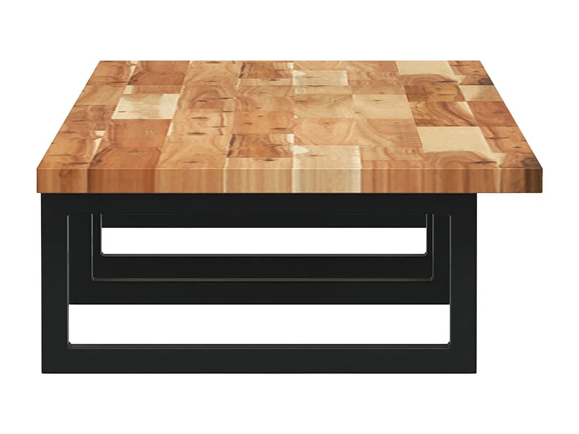 Meuble sous vasque murale acier et bois massif d'acacia FR768221