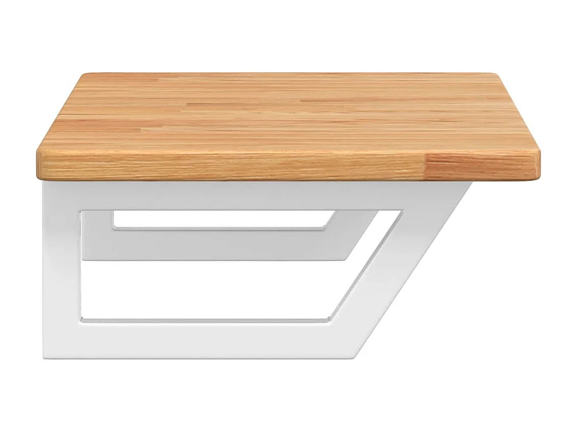 Estante de lavabo de pared de acero y madera maciza de roble ES283200