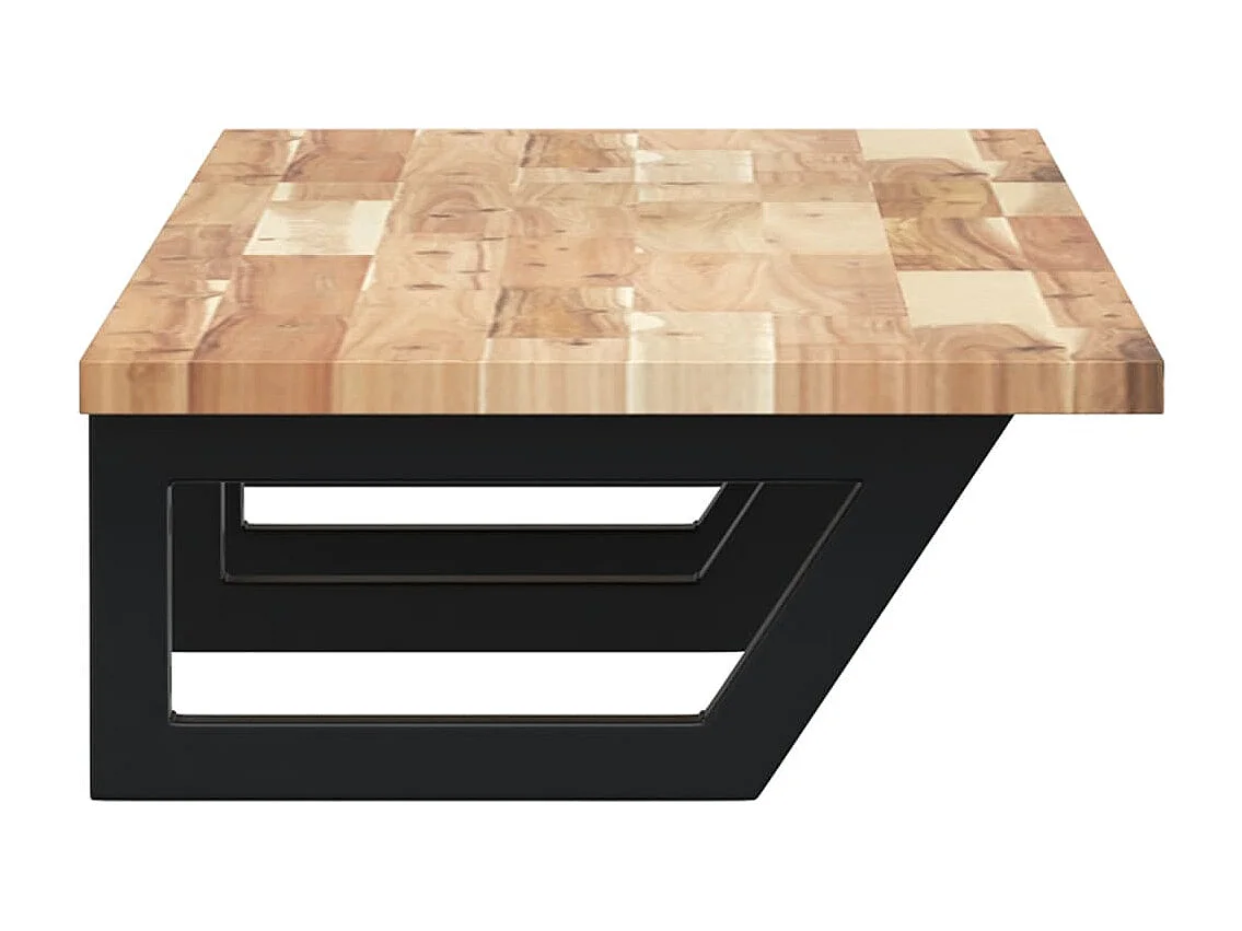 Meuble sous vasque murale acier et bois massif d'acacia FR904785