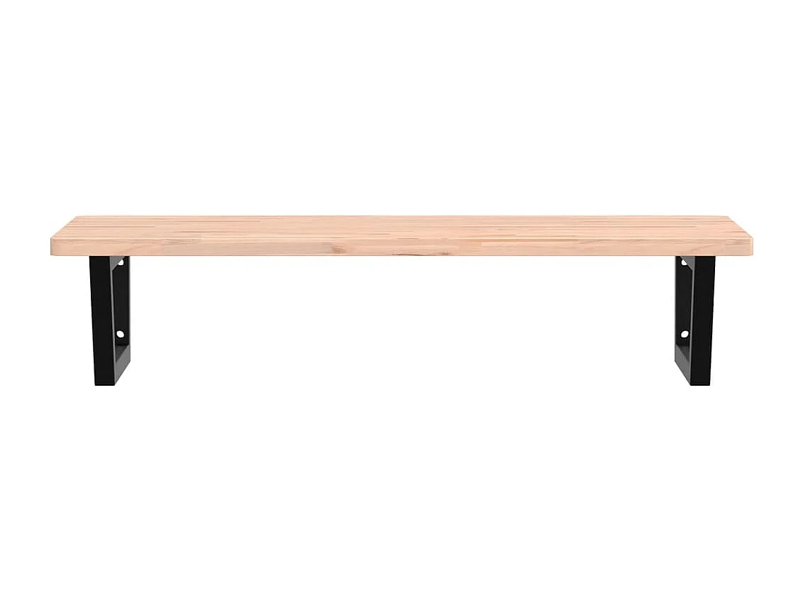 Badkamer wandschap staal en massief beukenhout BE772862