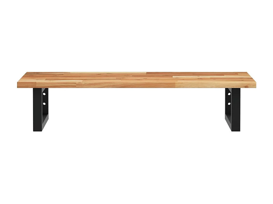 Meuble sous vasque murale acier et bois massif d'acacia FR699431