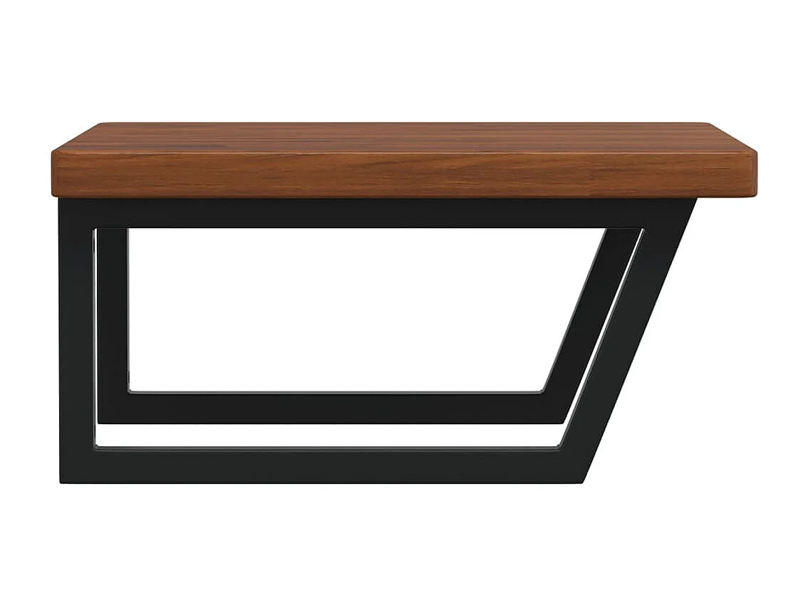 Meuble sous vasque murale acier et bois de chêne massif FR202607