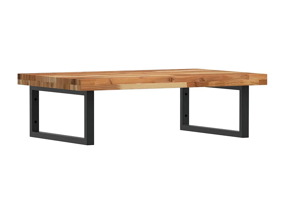 Meuble sous vasque murale acier et bois massif d'acacia FR282995