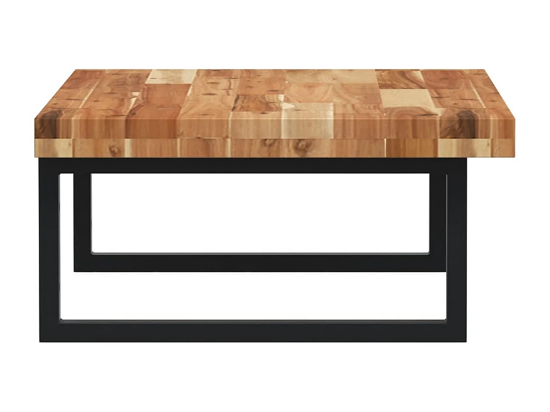 Meuble sous vasque murale acier et bois massif d'acacia FR282995