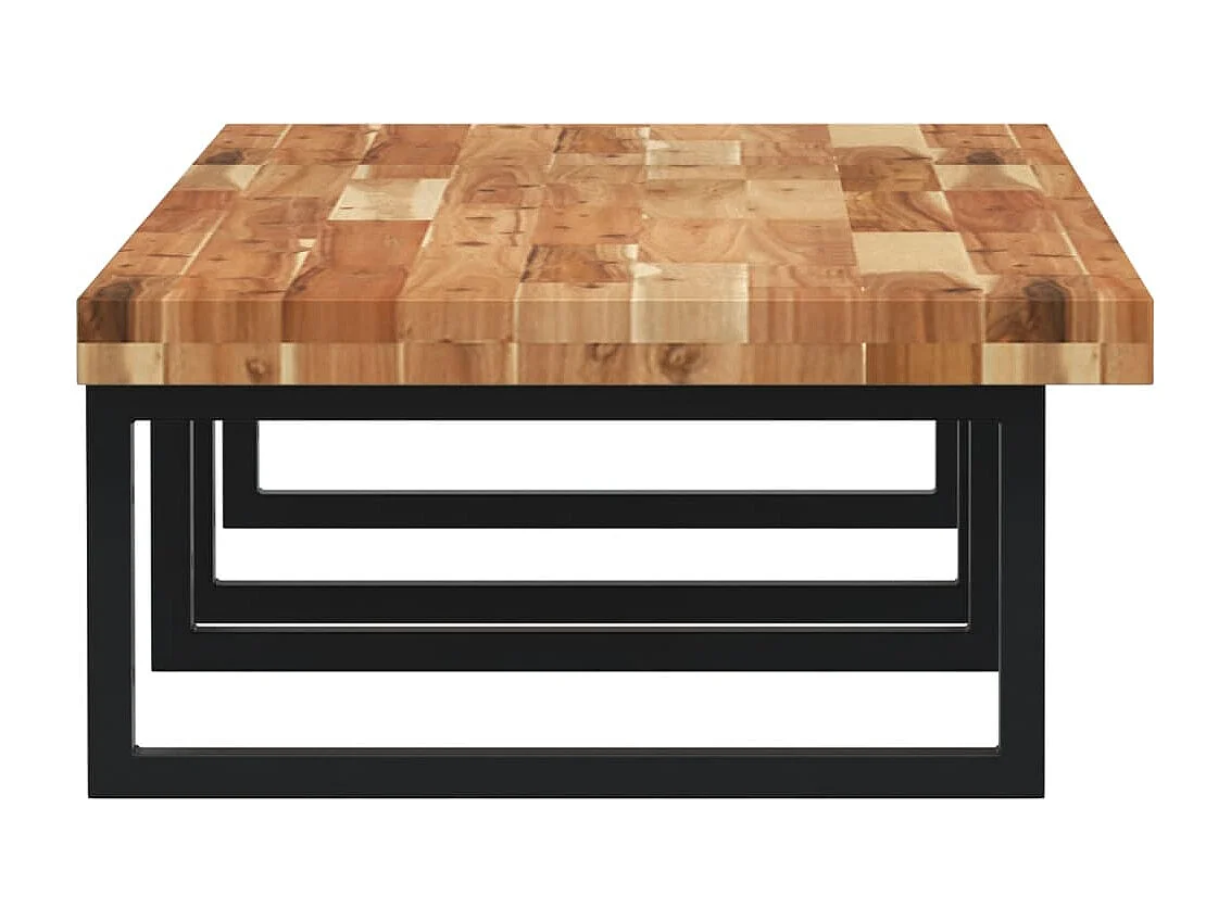 Meuble sous vasque murale acier et bois massif d'acacia FR609162