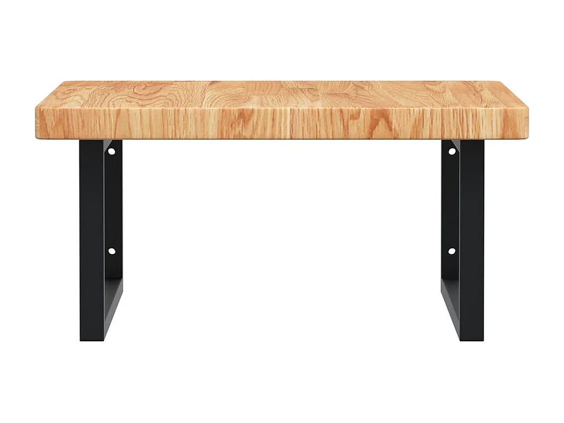 Meuble sous vasque murale acier et bois de chêne massif FR999945