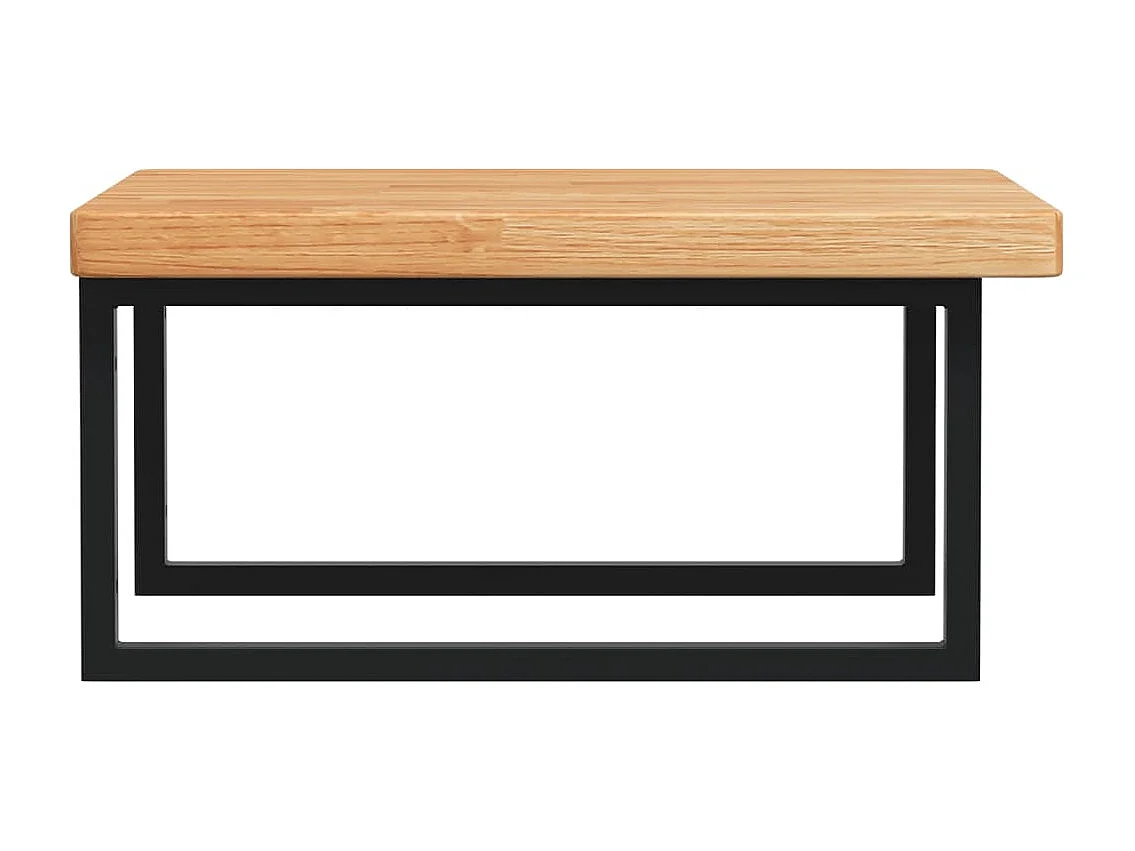 Meuble sous vasque murale acier et bois de chêne massif FR999945