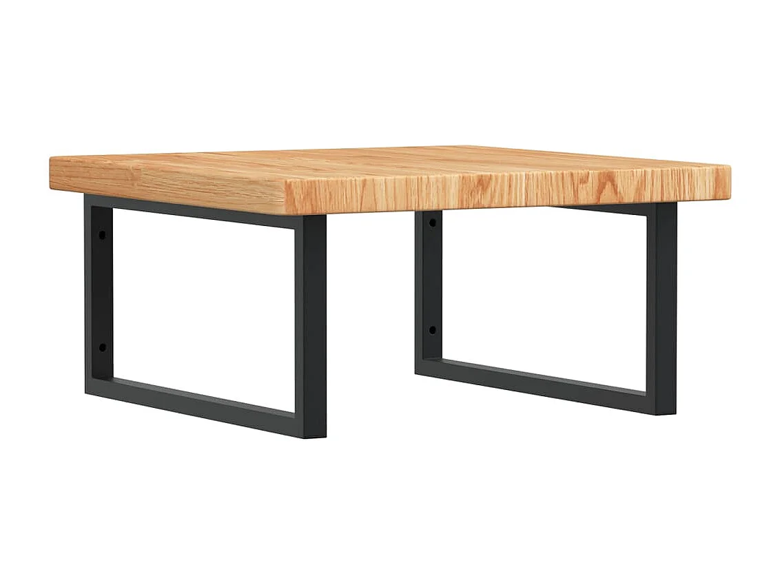 Meuble sous vasque murale acier et bois de chêne massif FR999945