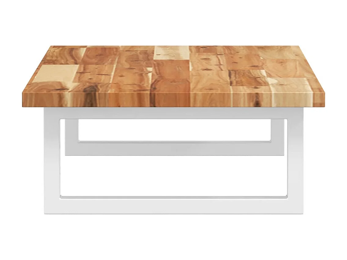 Meuble sous vasque murale acier et bois massif d'acacia FR332831