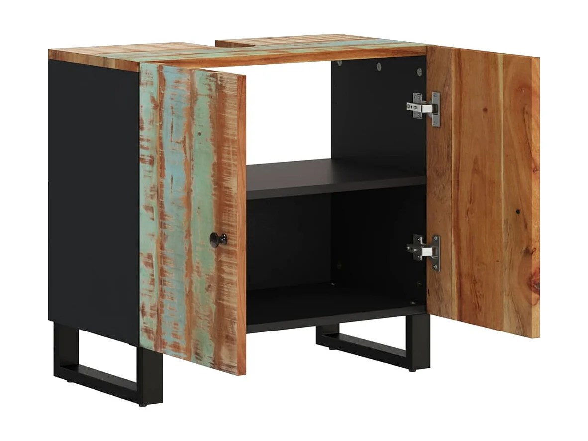 Mueble de lavabo madera reciclada madera ingeniería 62x33x58 cm ES223977