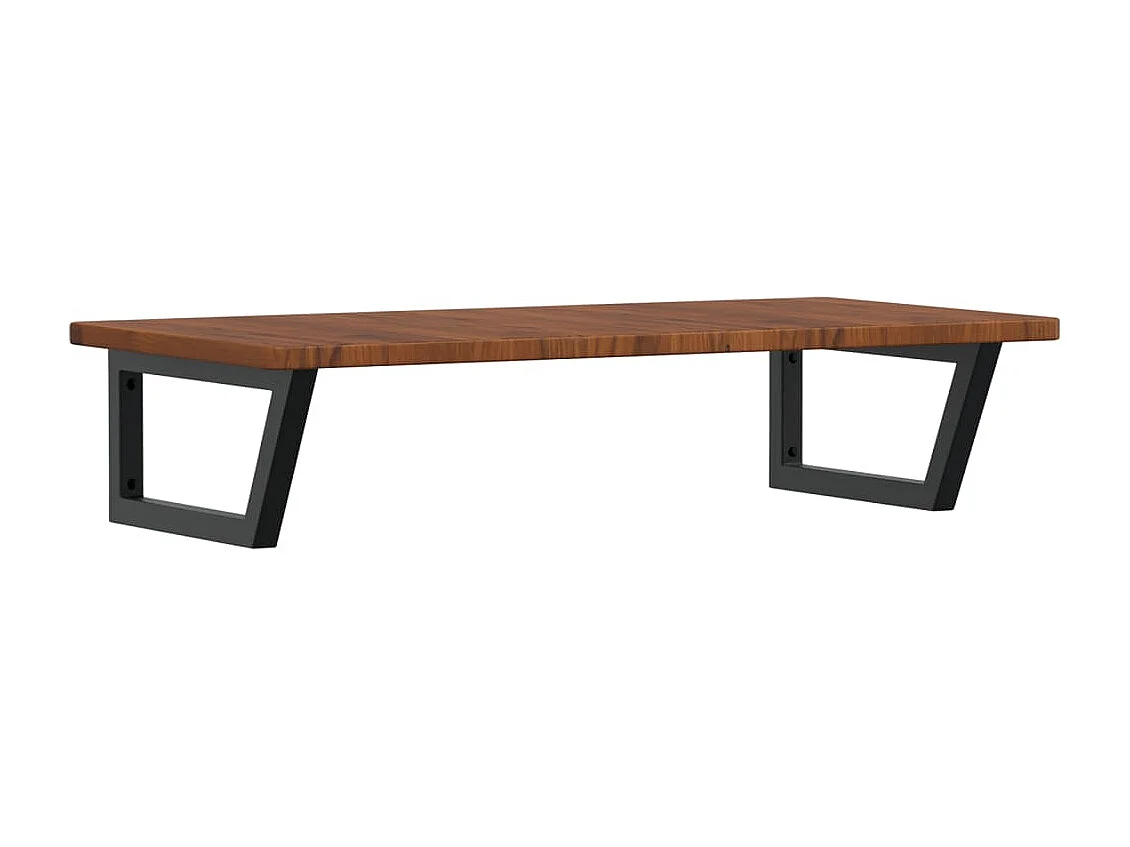 Meuble sous vasque murale acier et bois de chêne massif FR783621