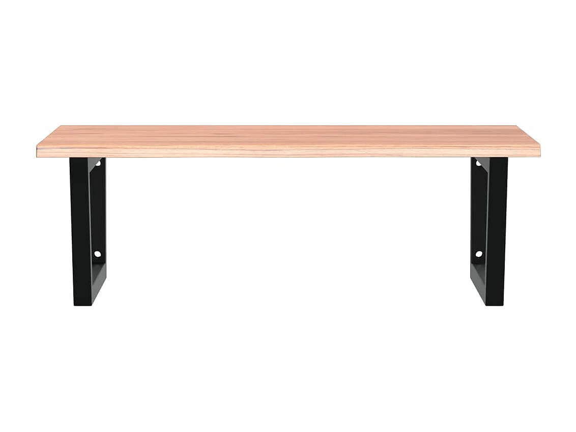 Estante de lavabo de pared de acero y madera maciza de roble ES717092