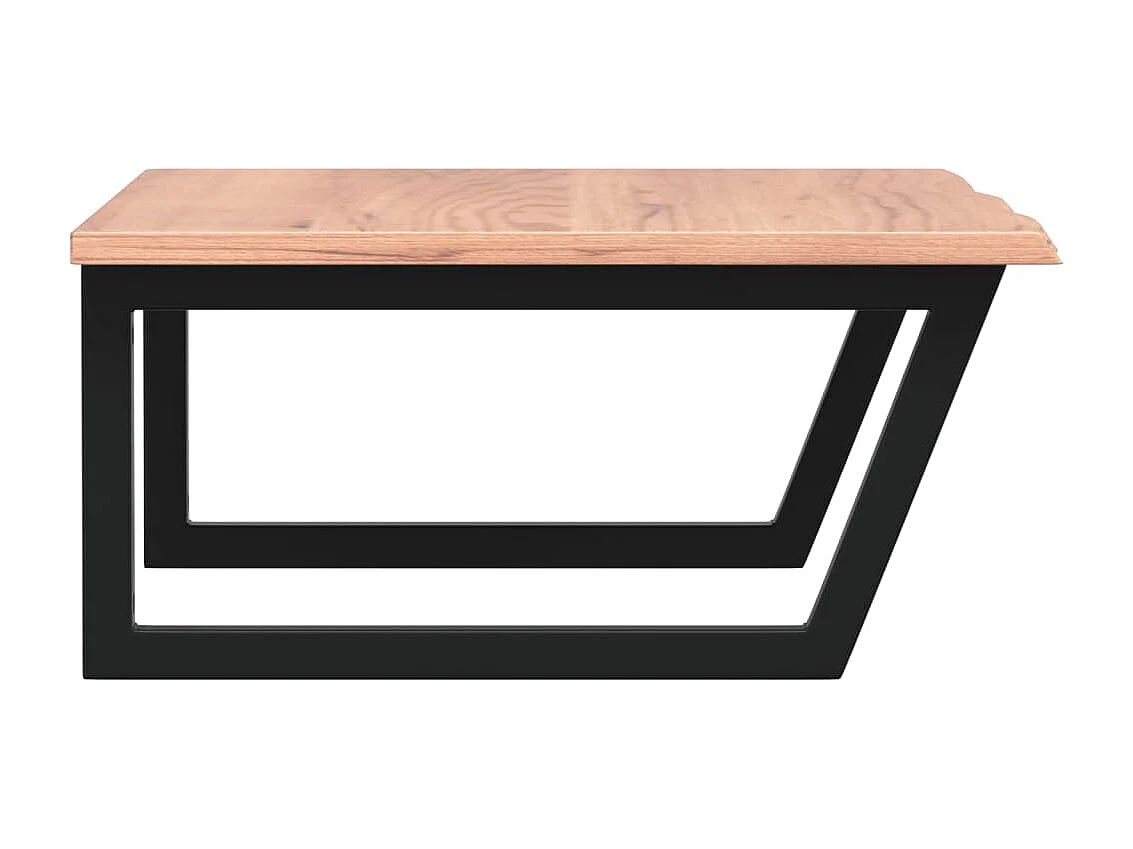 Meuble sous vasque murale acier et bois de chêne massif FR449677