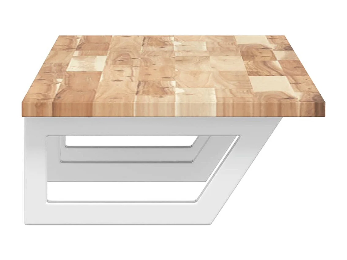 Meuble sous vasque murale acier et bois massif d'acacia FR712708