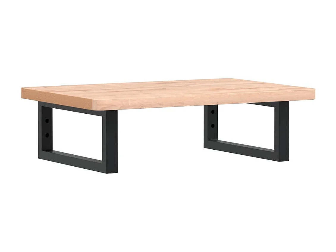 Meuble sous vasque murale acier et bois massif de hêtre FR384549