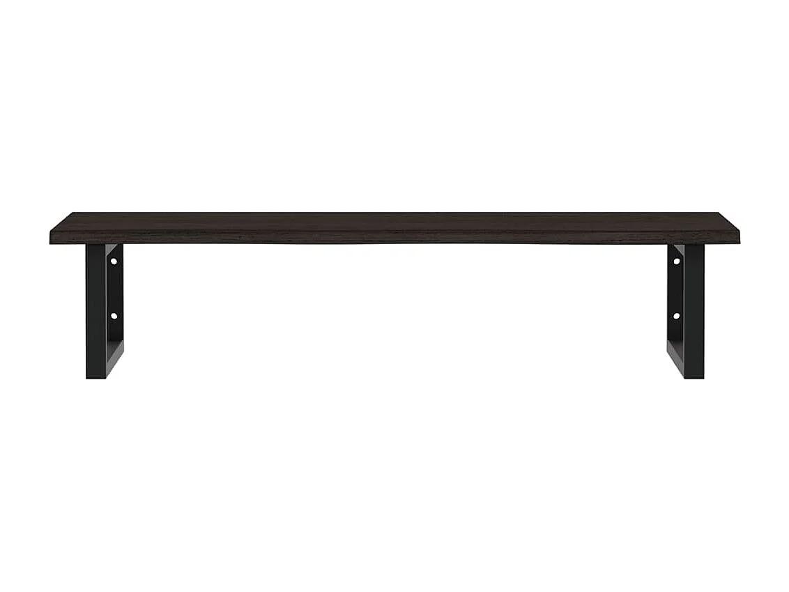 Estante de lavabo de pared de acero y madera maciza de roble ES214401