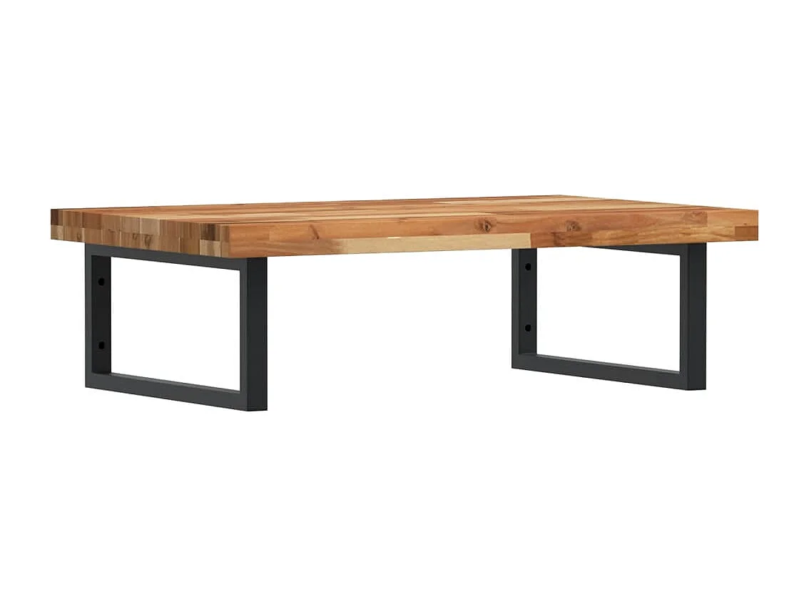 Estante de lavabo de pared acero y madera maciza de acacia ES653349