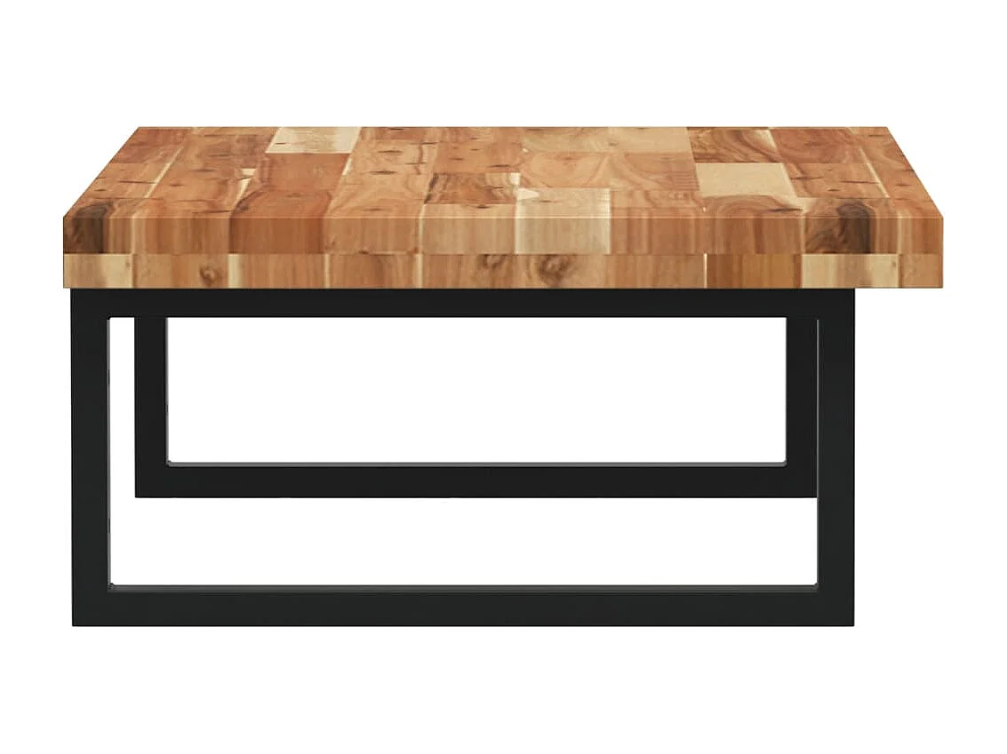 Meuble sous vasque murale acier et bois massif d'acacia FR651729