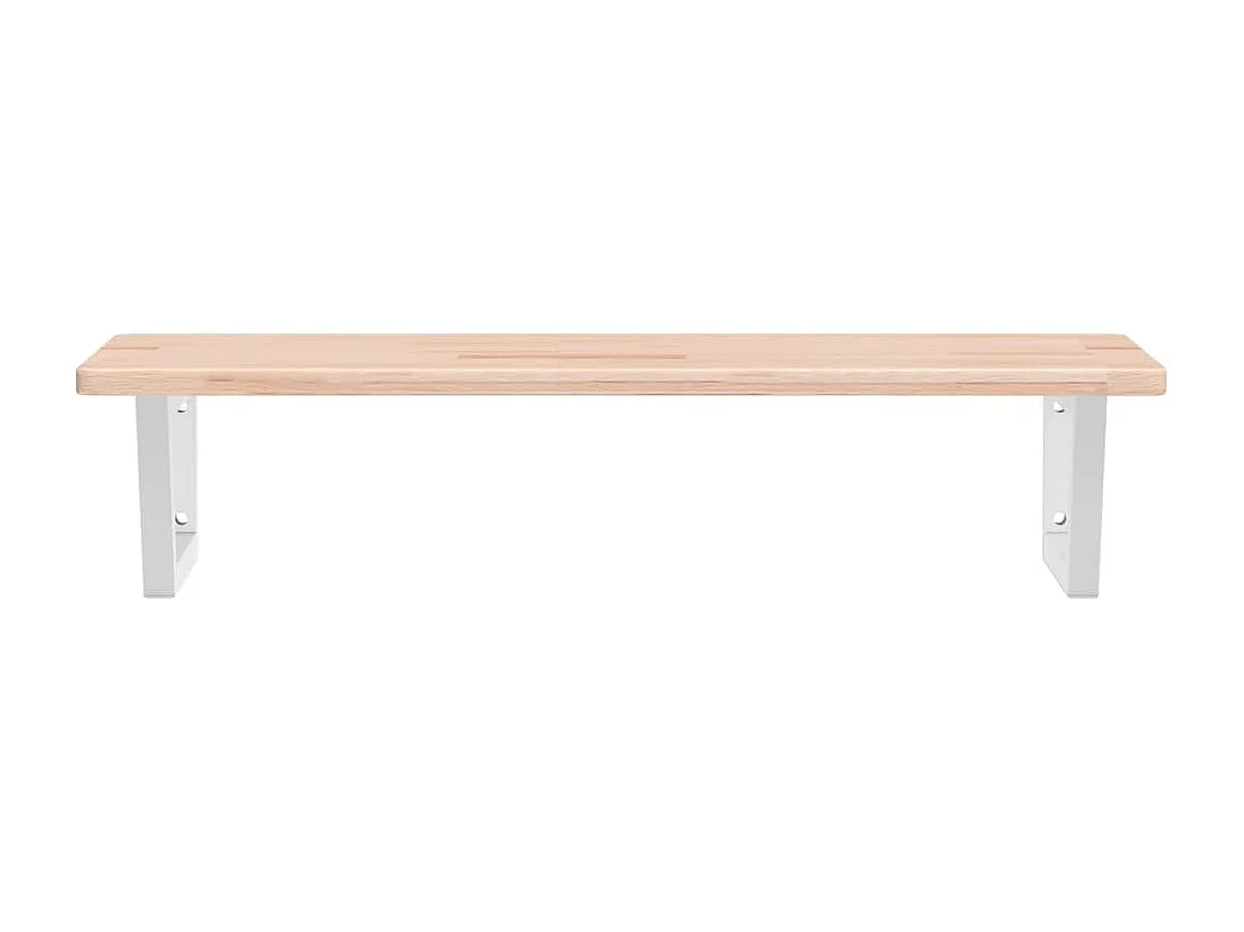 Estante de lavabo de pared de acero y madera maciza de roble ES327430