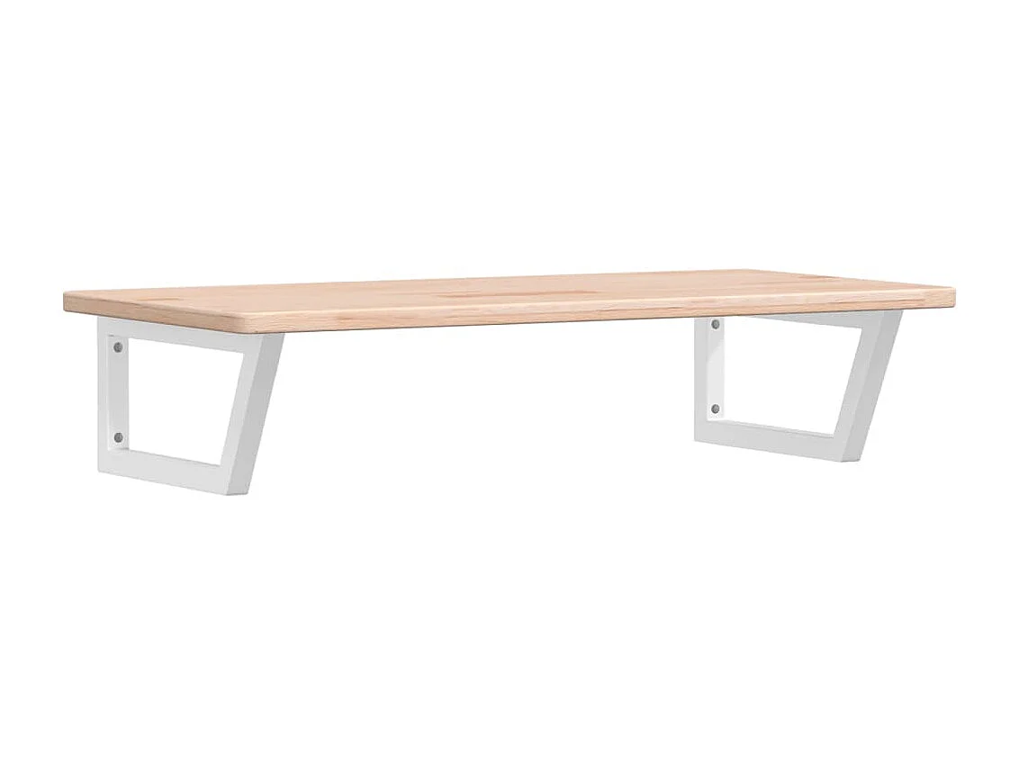 Estante de lavabo de pared de acero y madera maciza de roble ES327430