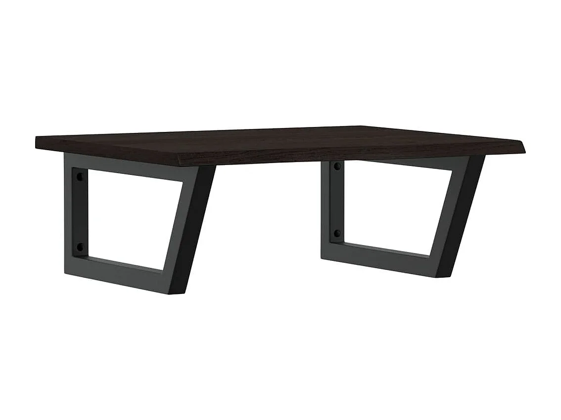 Meuble sous vasque murale acier et bois de chêne massif FR877835