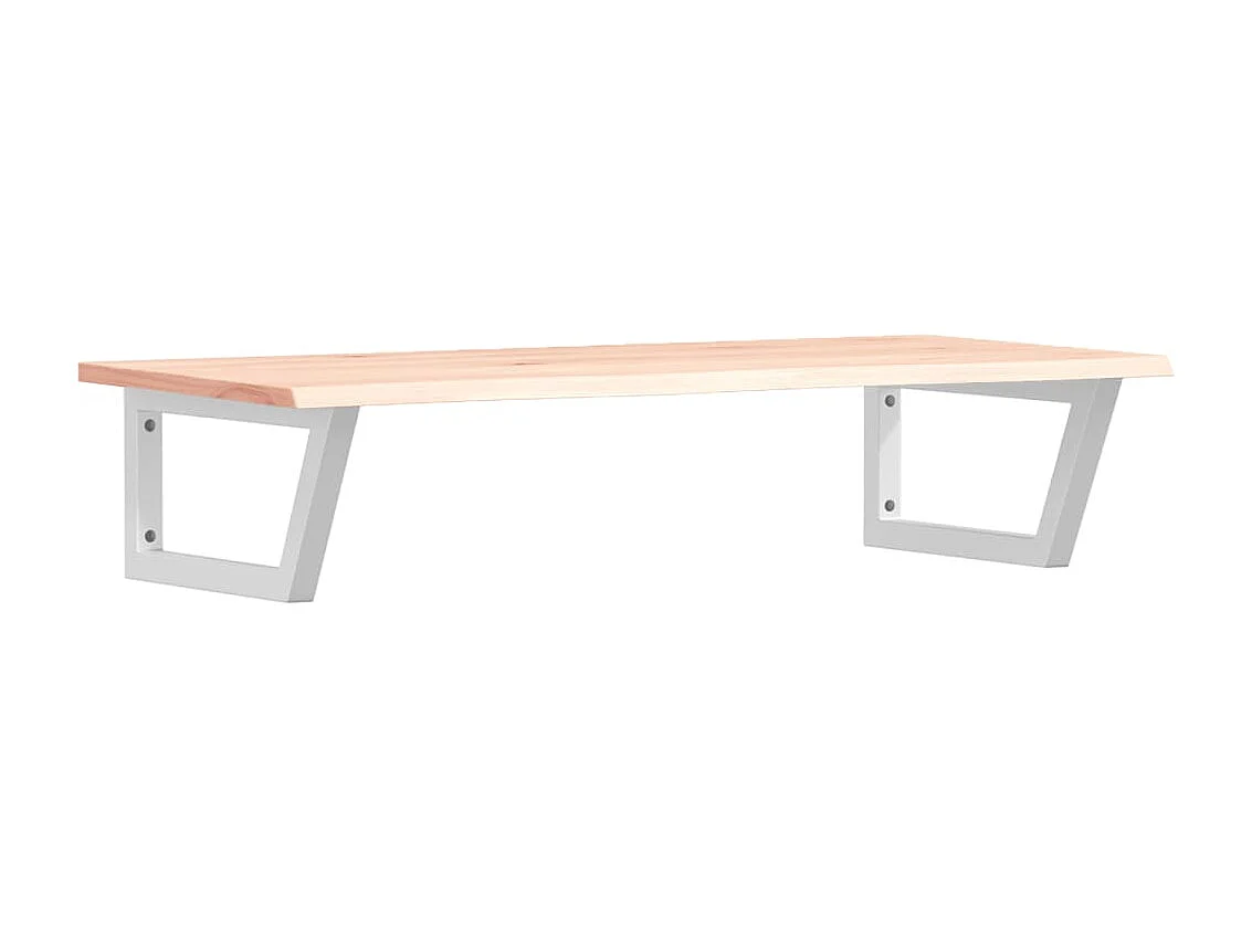 Meuble sous vasque murale acier et bois de chêne massif FR865184